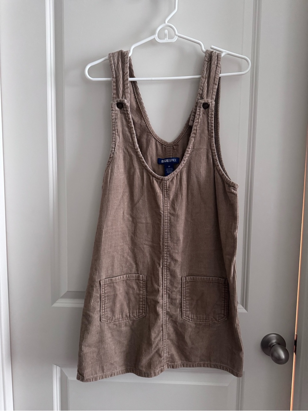 Blue Spice Light Taupe Corduroy Overall Dress - Picture 5 of 5